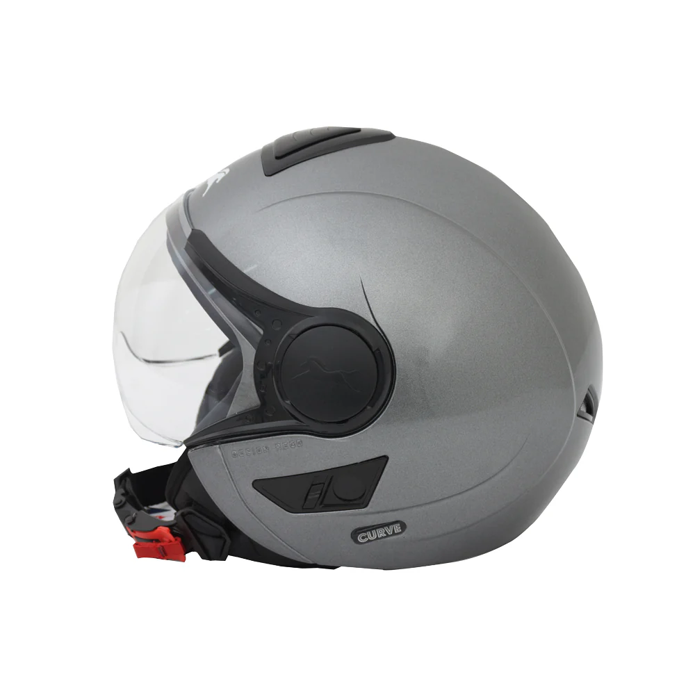 TVS Half Face Helmet Curve Motorbike Helmet (Grey) | Premium Safety & Style - Image 3