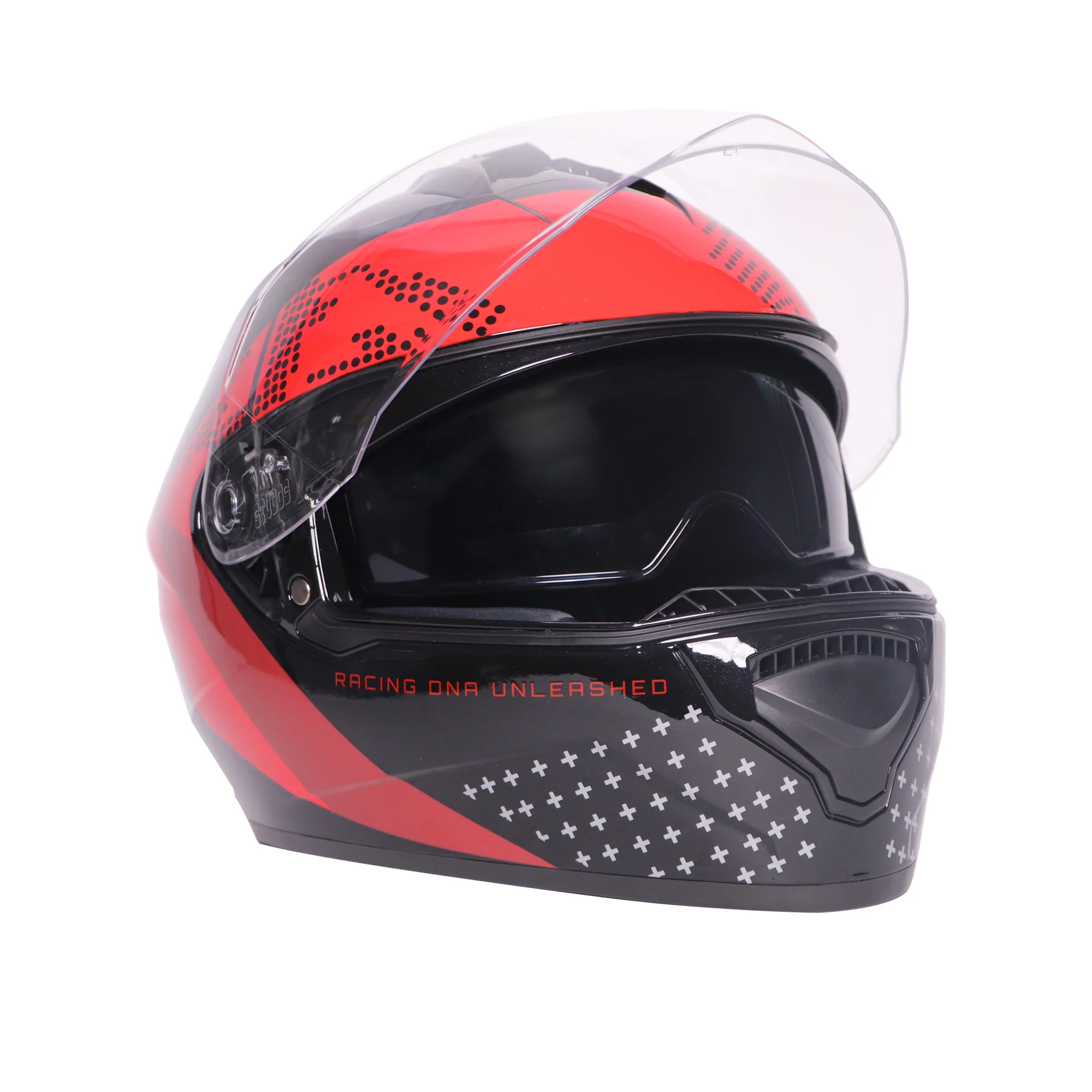 TVS Racing Phantom Series Full Face Dual Visor Helmet for Men | Premium Bike Helmets with ABS Shell, UV Paint | Quick Release System | Aerodynamic Design | DOT & ISI Certified (Black V1) - Image 10