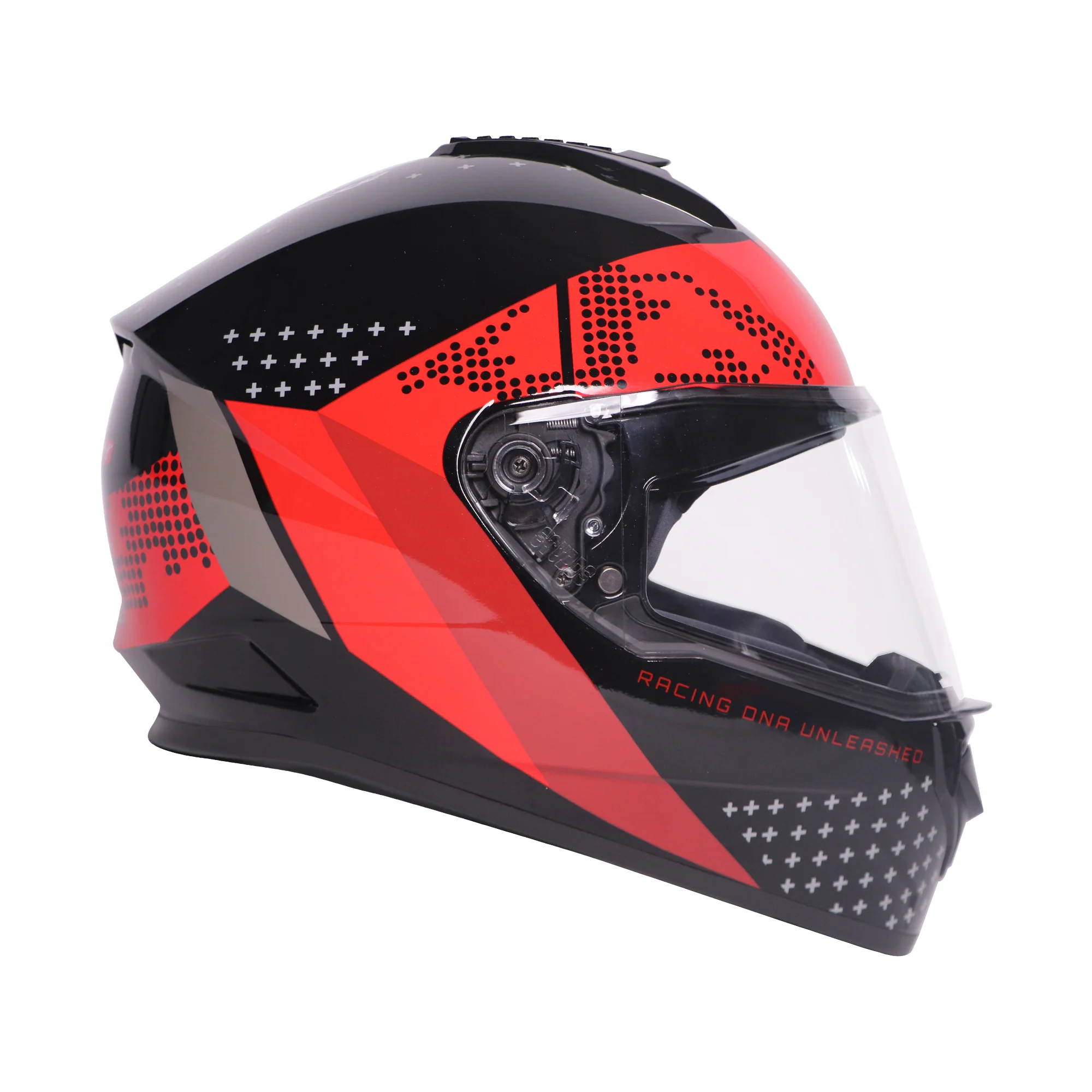 TVS Racing Phantom Series Full Face Dual Visor Helmet for Men | Premium Bike Helmets with ABS Shell, UV Paint | Quick Release System | Aerodynamic Design | DOT & ISI Certified (Black V1) - Image 3