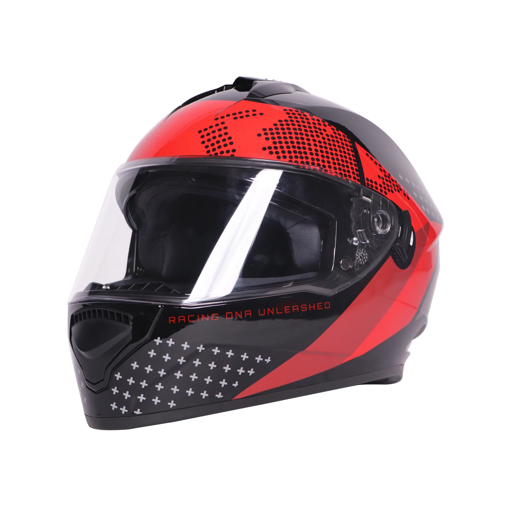 TVS Racing Phantom Series Full Face Dual Visor Helmet for Men | Premium Bike Helmets with ABS Shell, UV Paint | Quick Release System | Aerodynamic Design | DOT & ISI Certified (Black V1) - Image 7