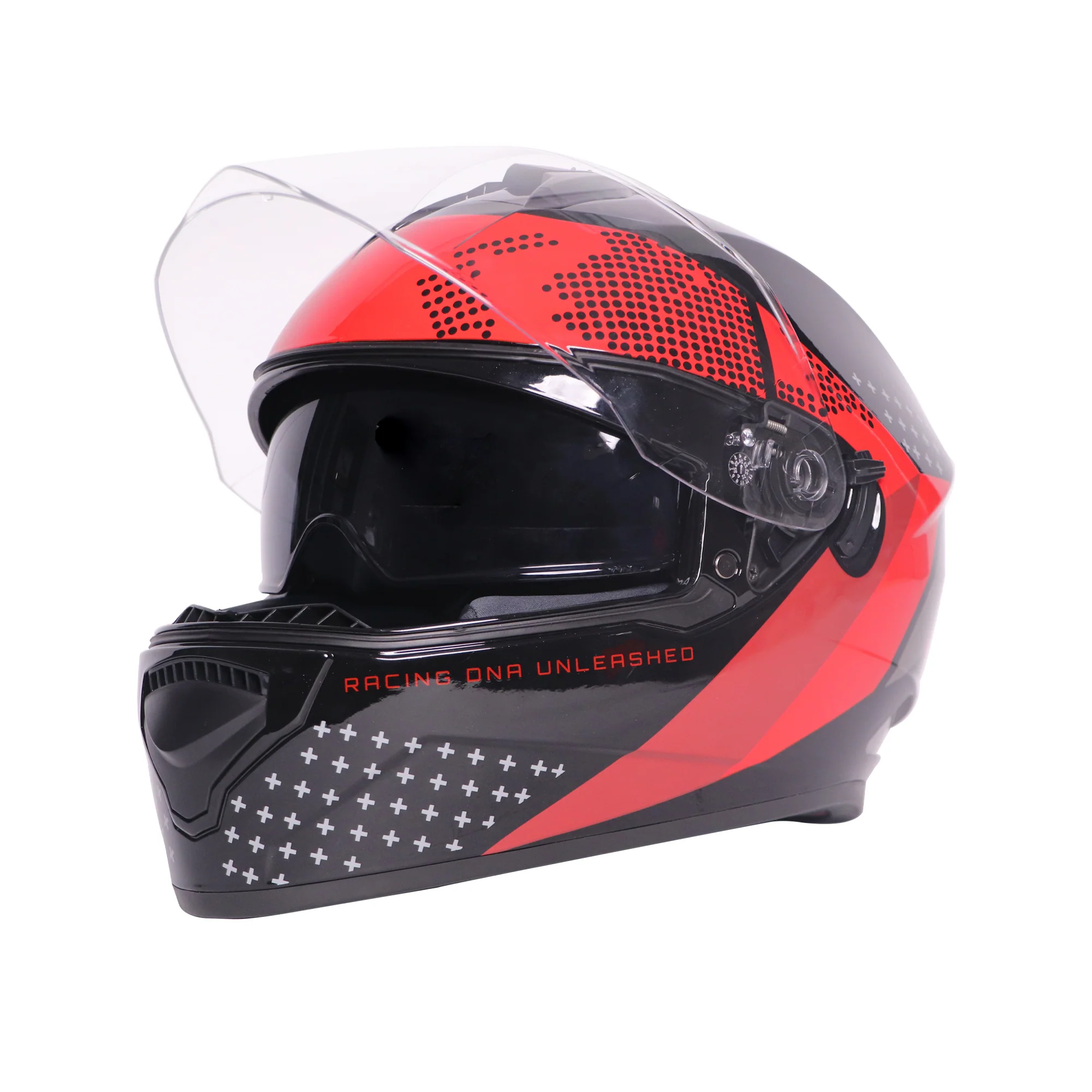 TVS Racing Phantom Series Full Face Dual Visor Helmet for Men | Premium Bike Helmets with ABS Shell, UV Paint | Quick Release System | Aerodynamic Design | DOT & ISI Certified (Black V1) - Image 8