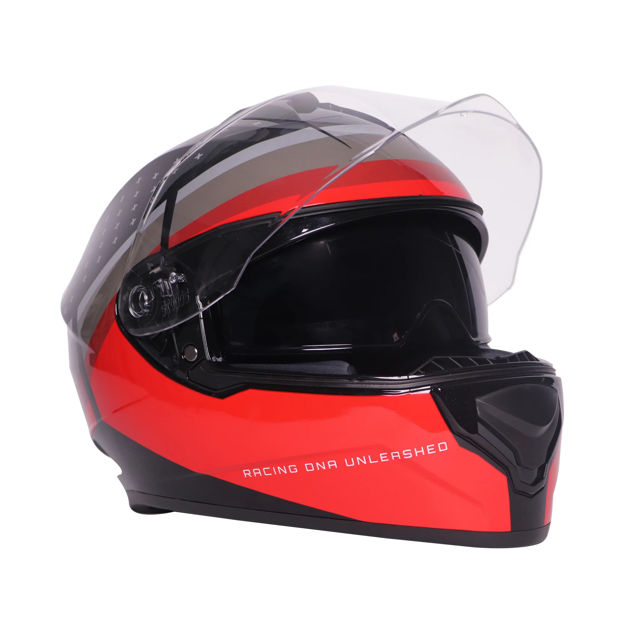 TVS Racing Phantom Series Full Face Dual Visor Helmet for Men | Premium Bike Helmets with ABS Shell, UV Paint | Quick Release System | Aerodynamic Design | DOT & ISI Certified (Black V2) - Image 10