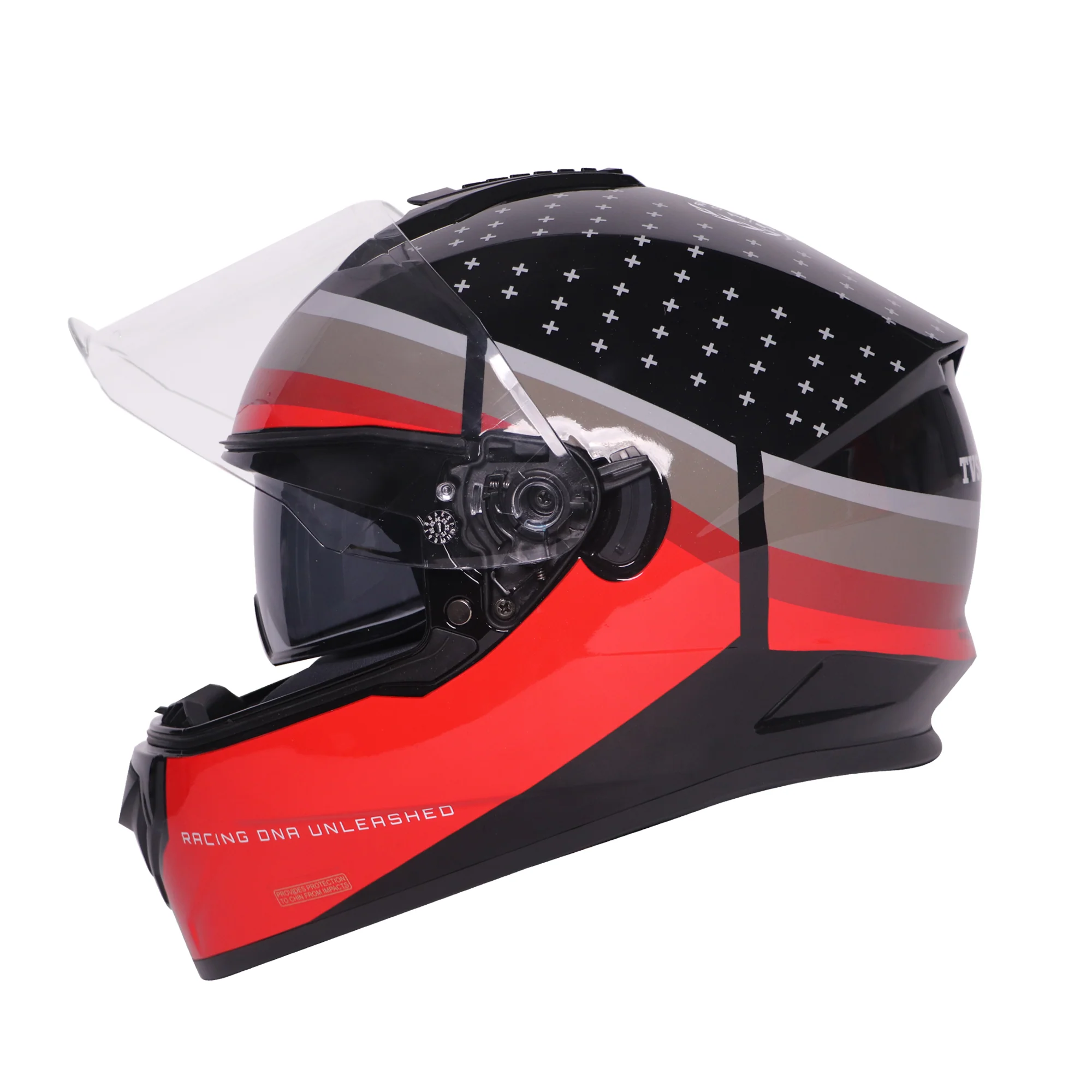 TVS Racing Phantom Series Full Face Dual Visor Helmet for Men | Premium Bike Helmets with ABS Shell, UV Paint | Quick Release System | Aerodynamic Design | DOT & ISI Certified (Black V2) - Image 2