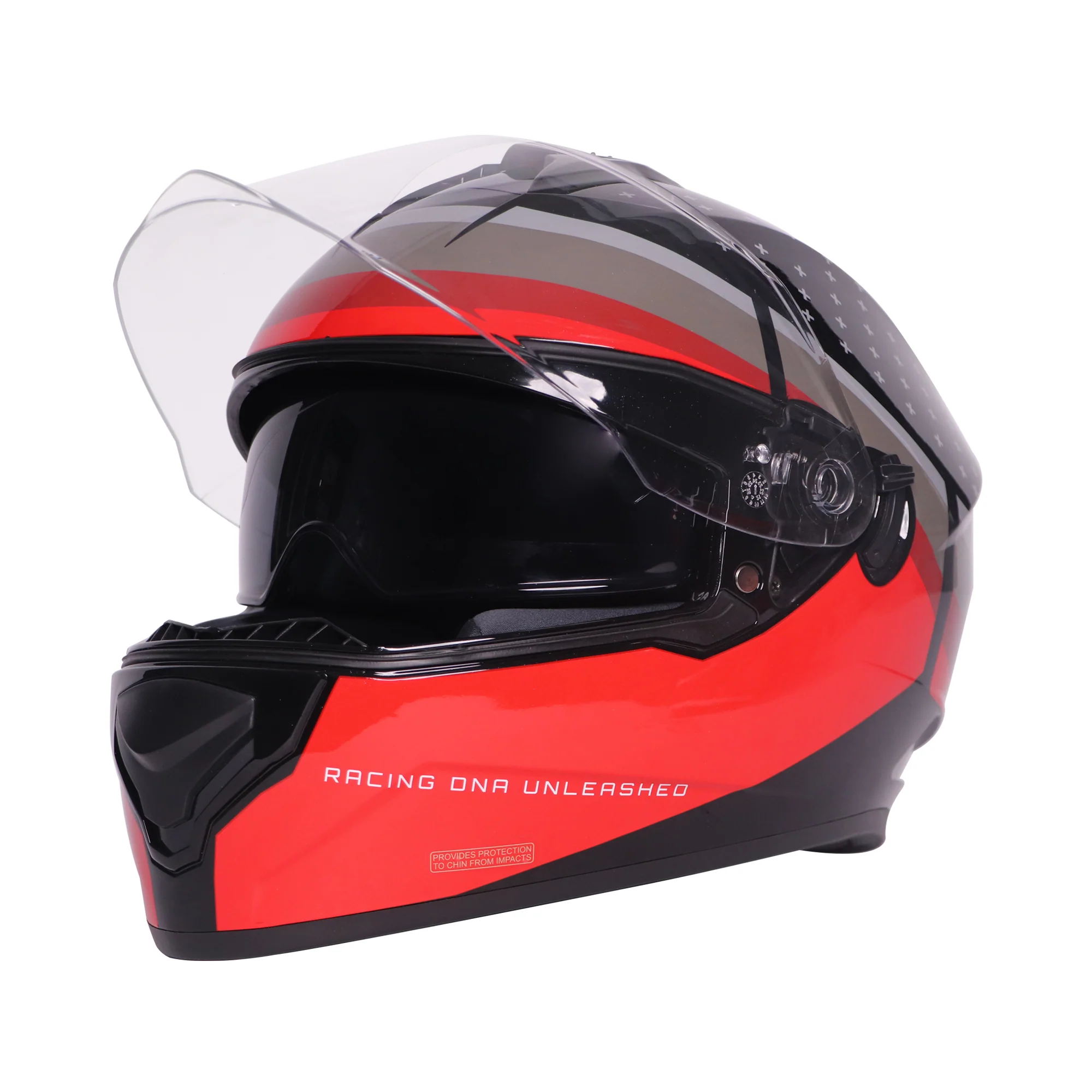 TVS Racing Phantom Series Full Face Dual Visor Helmet for Men | Premium Bike Helmets with ABS Shell, UV Paint | Quick Release System | Aerodynamic Design | DOT & ISI Certified (Black V2) - Image 8