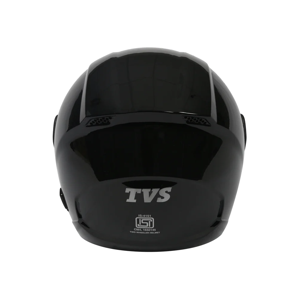 TVS Half Face Motorbike Helmet Black-BE - Premium Quality with Dynamic Ventilation - Image 4