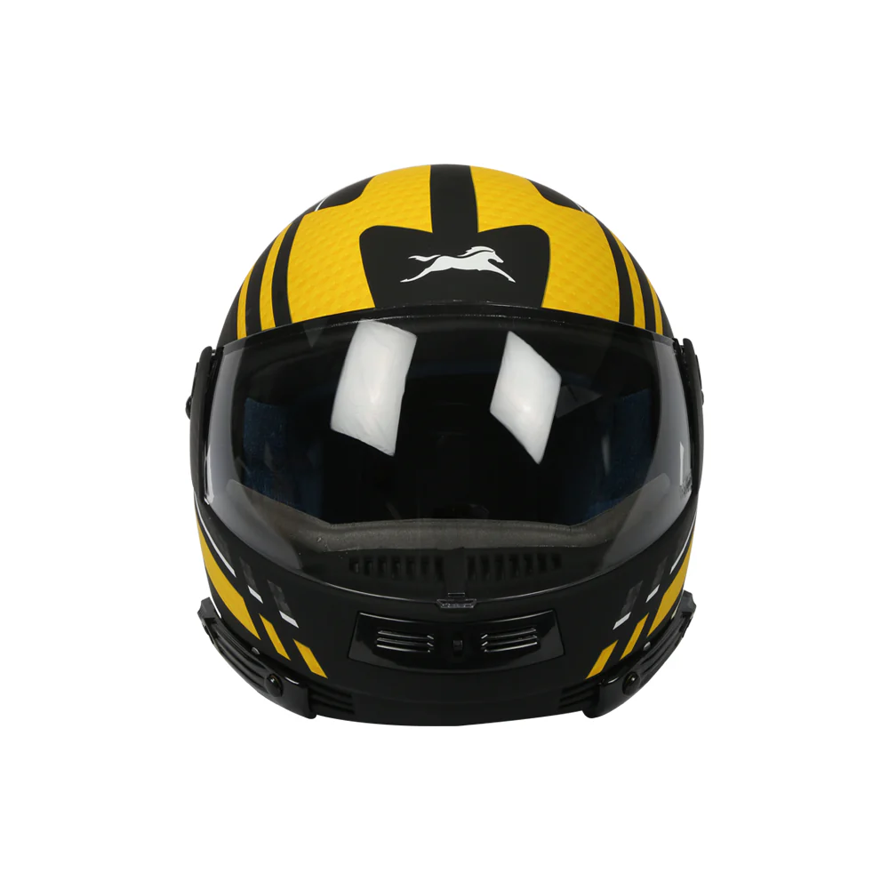 TVS Helmet Full Face Ninja Motorbike Helmet - Premium Yellow and Black Protection - Image 3