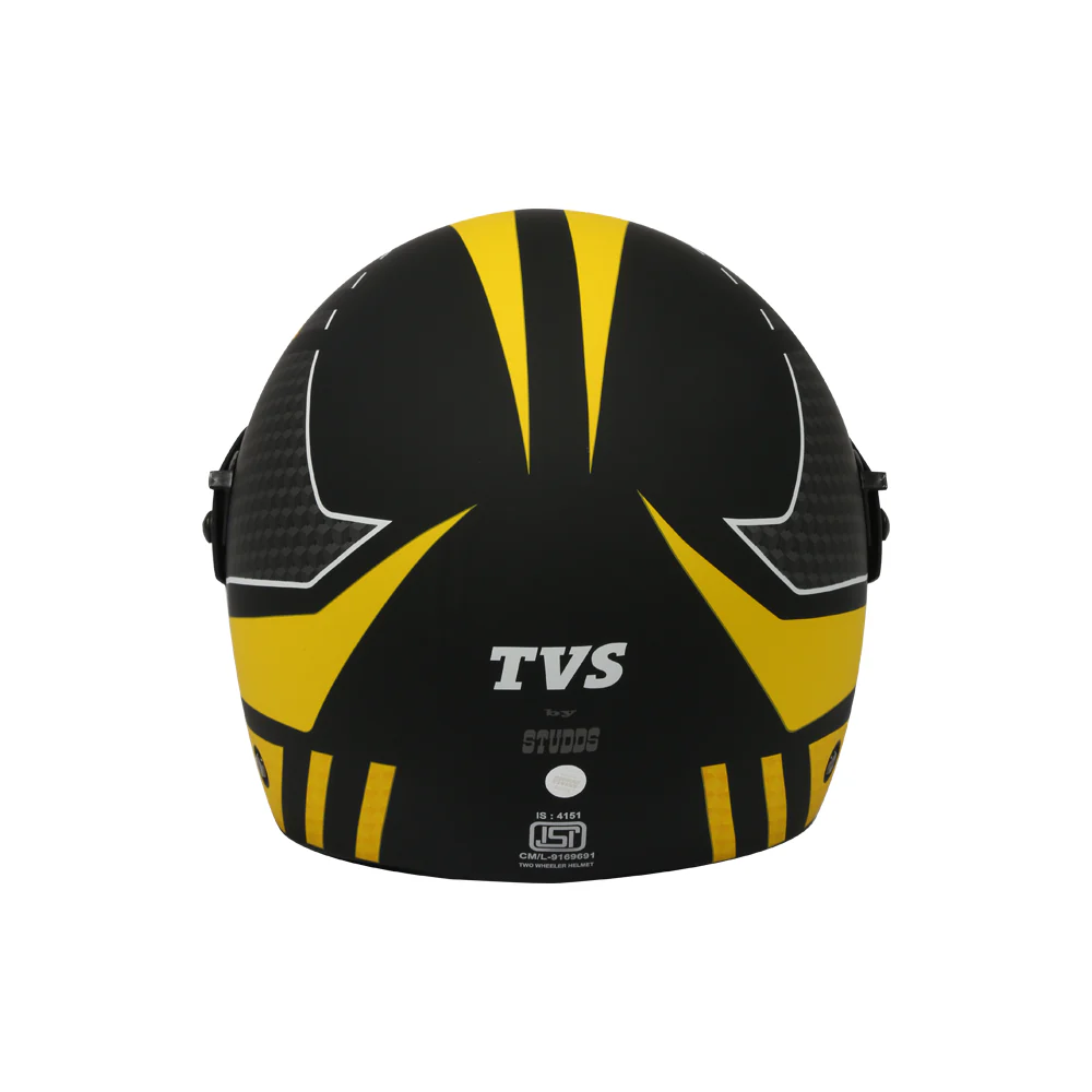 TVS Helmet Full Face Ninja Motorbike Helmet - Premium Yellow and Black Protection - Image 4