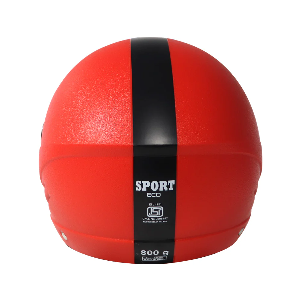 TVS Half Face Black Eco Red Helmet – Reliable Protection with a Stylish Edge - Image 4