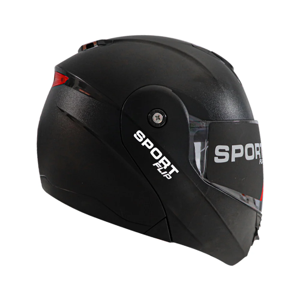 TVS ISI DOT Certified Flip-up Helmet - Matte Black | Clear Visor, Size L for Men and Women - Image 4