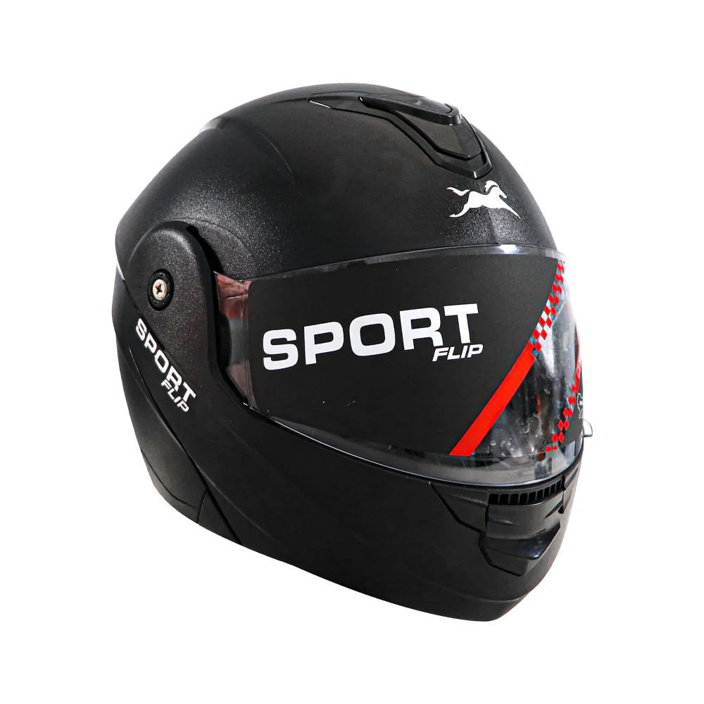 TVS ISI DOT Certified Flip-up Helmet - Matte Black | Clear Visor, Size L for Men and Women - Image 5