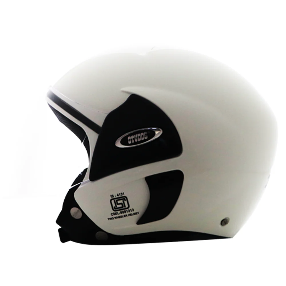 TVS Half Face Helmet for Men and Women - Glossy White, Size L, ISI & DOT Certified - Image 4