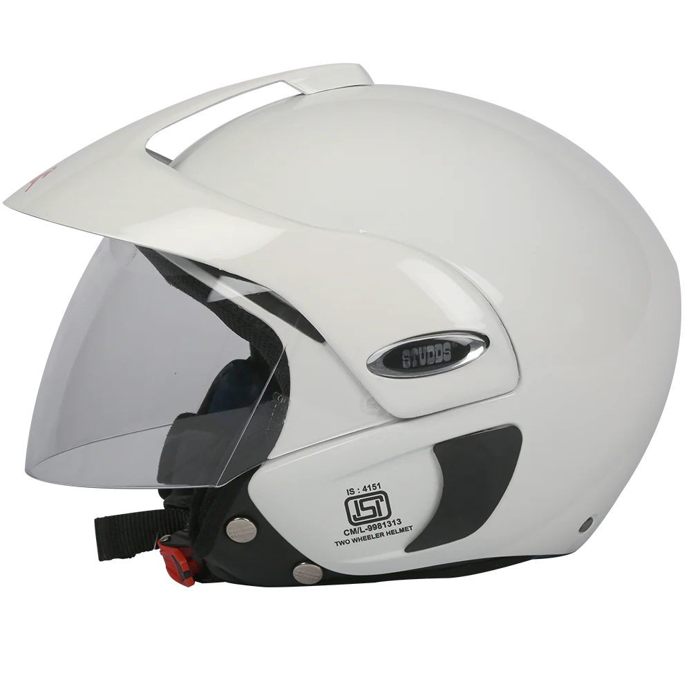 TVS Helmet Half Face Pearl White ML | Premium Safety & Style - Image 3
