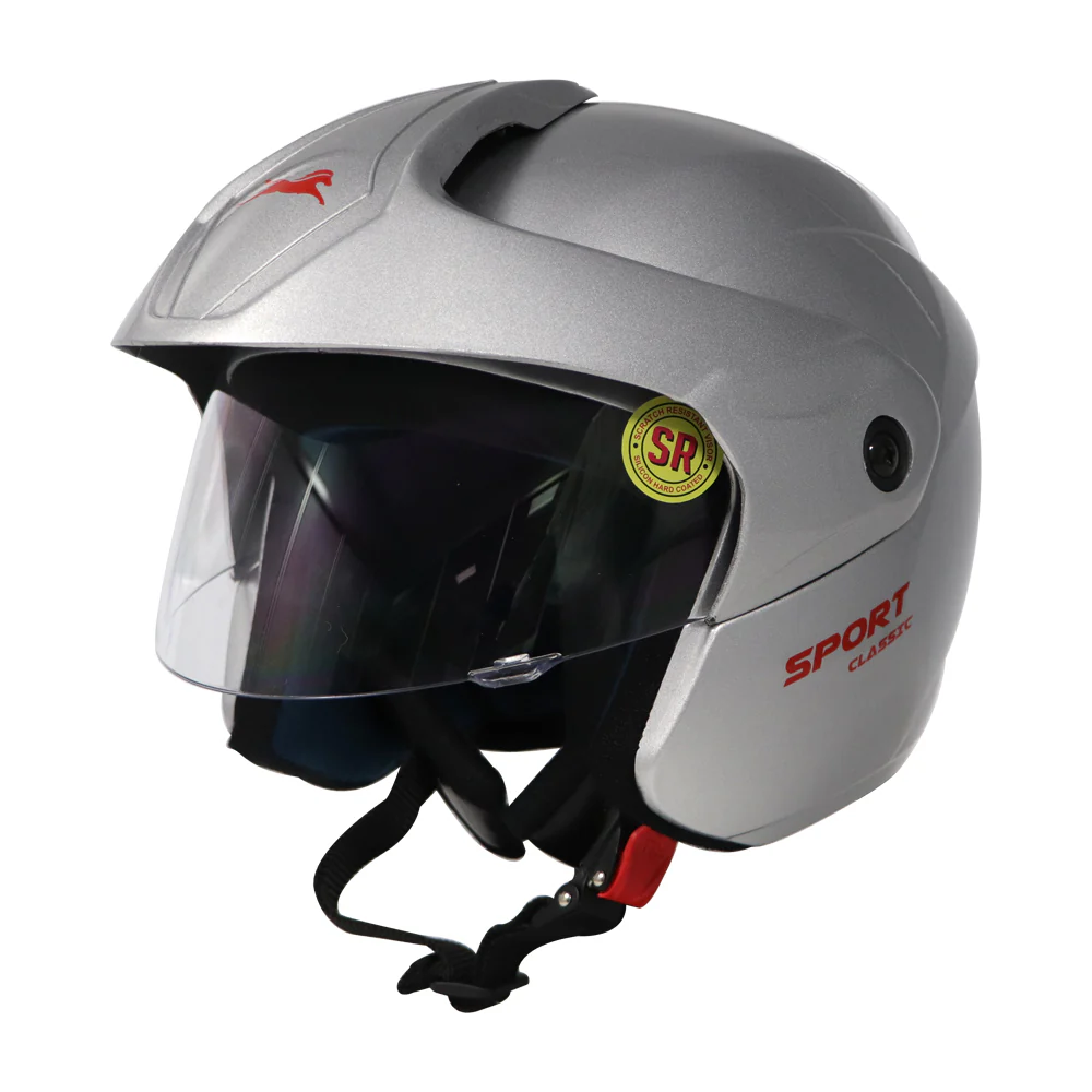 TVS Half Face Helmet - Silver | Stylish Protection for Daily Rides for Men and Women - Image 3