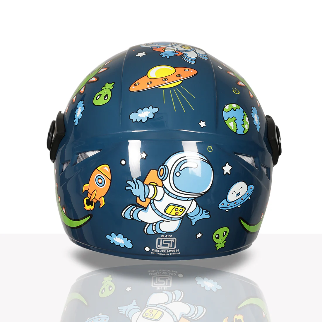 TVS Moto Jr. Kids Helmet |Fun Glow in the Dark Graphics | Lightweight ISI Certified ABS Shell| Removable Cheek Pads | Ideal Kids Bike Helmet for Cycle Scooter Daily Ride Comfort & Protection - Image 12