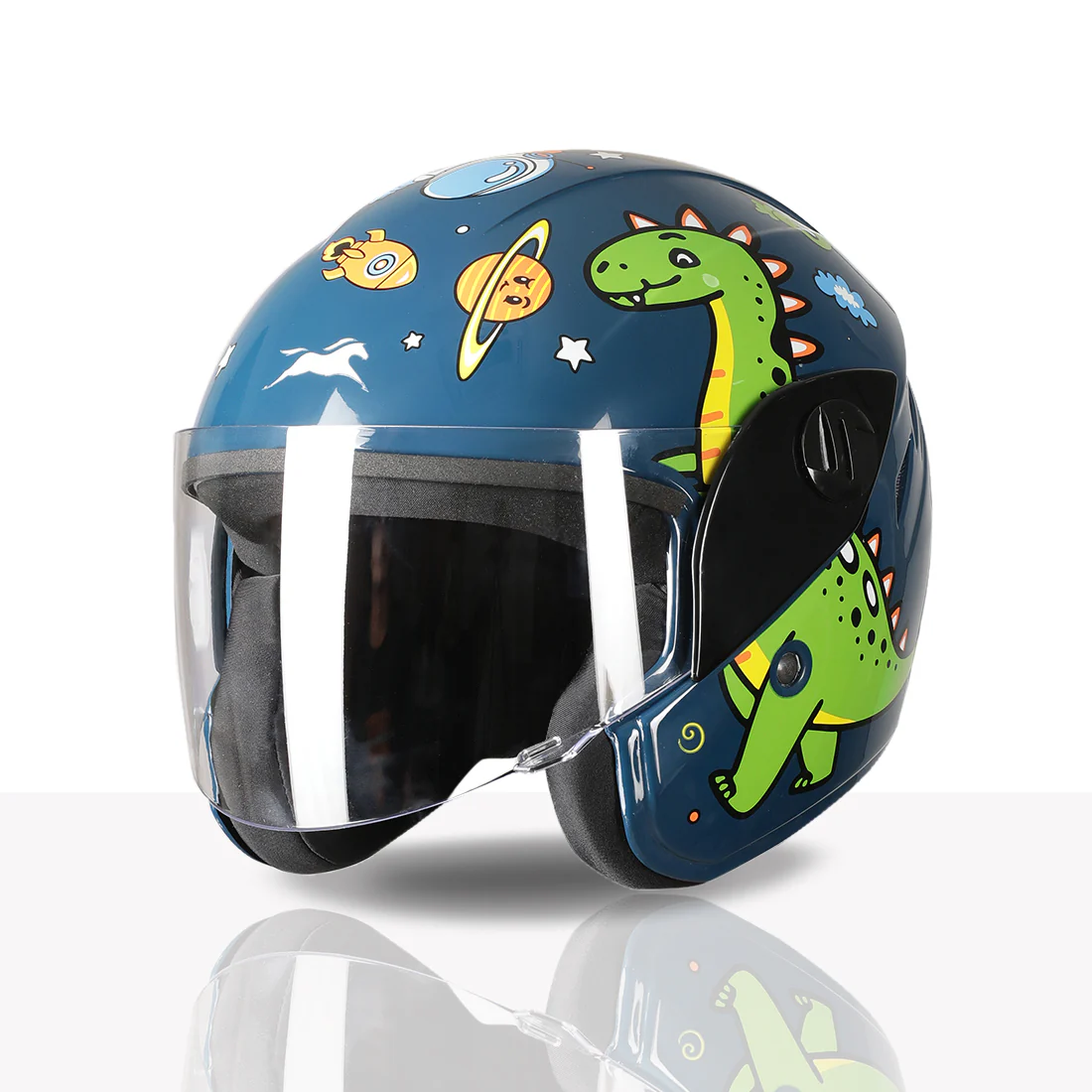 TVS Moto Jr. Kids Helmet |Fun Glow in the Dark Graphics | Lightweight ISI Certified ABS Shell| Removable Cheek Pads | Ideal Kids Bike Helmet for Cycle Scooter Daily Ride Comfort & Protection - Image 13