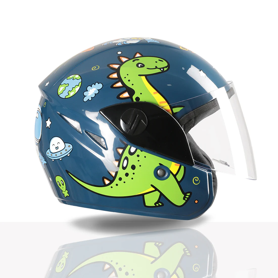 TVS Moto Jr. Kids Helmet |Fun Glow in the Dark Graphics | Lightweight ISI Certified ABS Shell| Removable Cheek Pads | Ideal Kids Bike Helmet for Cycle Scooter Daily Ride Comfort & Protection - Image 16