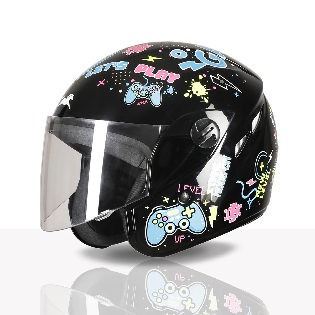 TVS Moto Jr. Kids Helmet |Fun Glow in the Dark Graphics | Lightweight ISI Certified ABS Shell| Removable Cheek Pads | Ideal Kids Bike Helmet for Cycle Scooter Daily Ride Comfort & Protection - Image 5