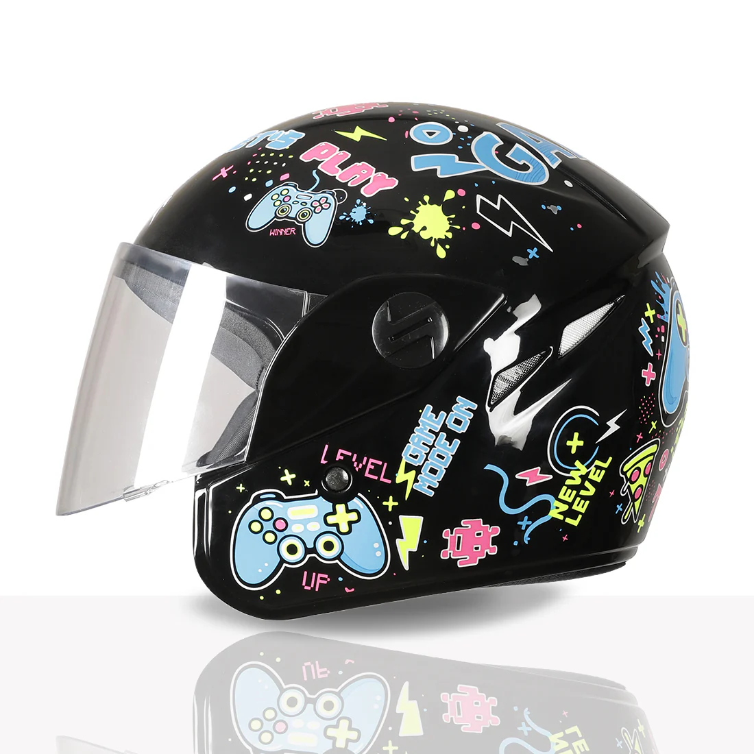 TVS Moto Jr. Kids Helmet |Fun Glow in the Dark Graphics | Lightweight ISI Certified ABS Shell| Removable Cheek Pads | Ideal Kids Bike Helmet for Cycle Scooter Daily Ride Comfort & Protection - Image 8