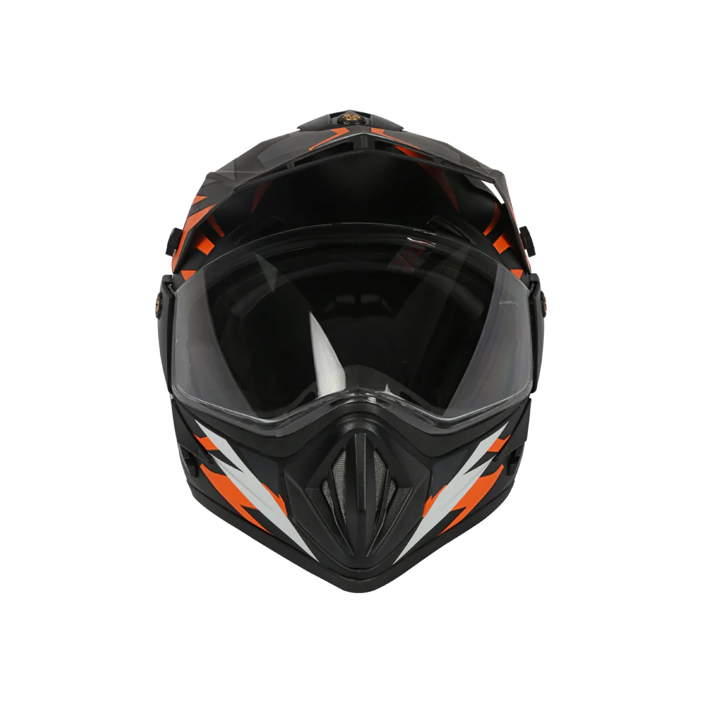 TVS Motorbike Helmet Black Orange and White | Premium Safety & Style for Riders - Image 3