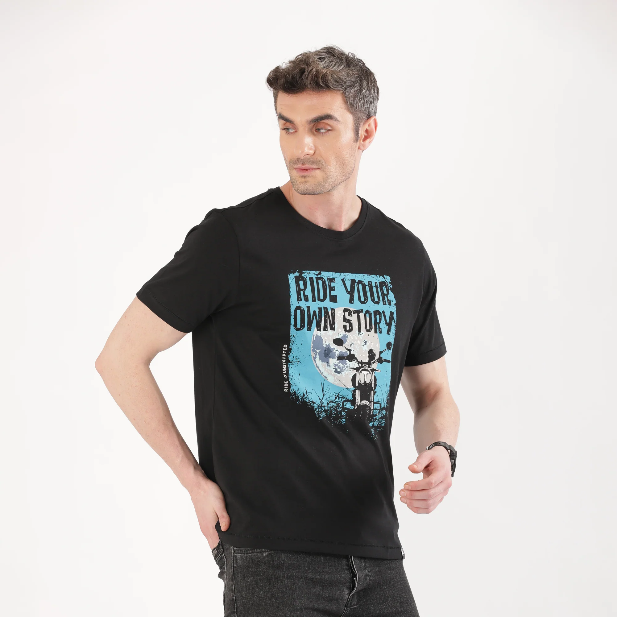 TVS Originals Collection Crew Neck T-Shirt – Bold Street Style, 100% Pure Cotton, Ultra-Soft Comfort, Breathable Anti-Odor Fabric, Skin-Friendly & Long-Lasting Durability for Riders - Image 5