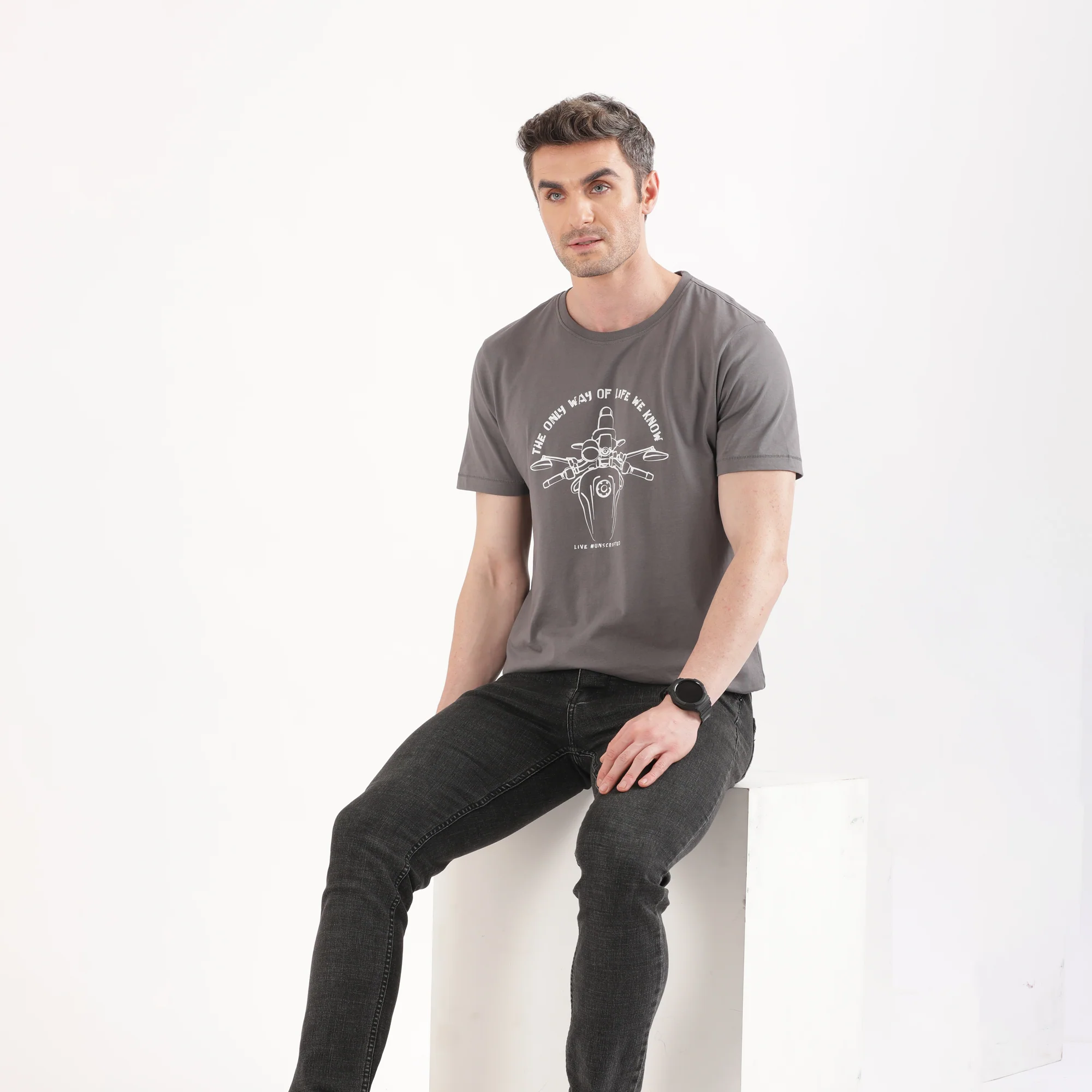 TVS Originals Collection Crew Neck T-Shirt – Bold Street Style, 100% Pure Cotton, Ultra-Soft Comfort, Breathable Anti-Odor Fabric, Skin-Friendly & Long-Lasting Durability for Riders - Image 3