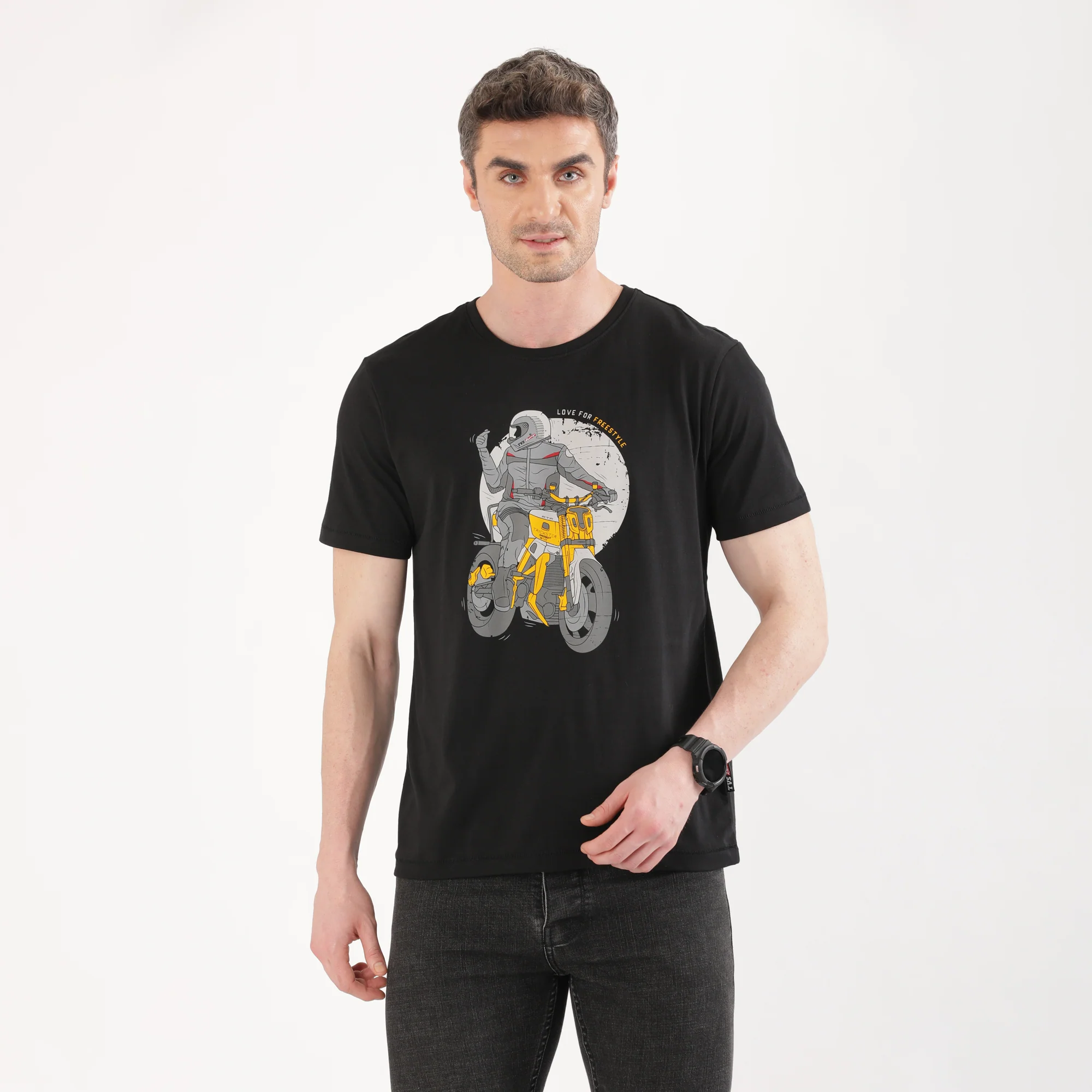 TVS Originals Collection Crew Neck T-Shirt – Bold Street Style, 100% Pure Cotton, Ultra-Soft Comfort, Breathable Anti-Odor Fabric, Skin-Friendly & Long-Lasting Durability for Riders - Image 4