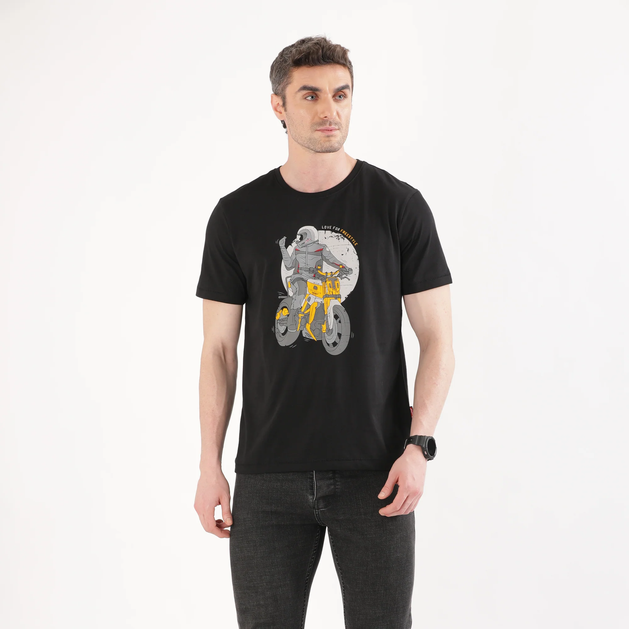 TVS Originals Collection Crew Neck T-Shirt – Bold Street Style, 100% Pure Cotton, Ultra-Soft Comfort, Breathable Anti-Odor Fabric, Skin-Friendly & Long-Lasting Durability for Riders - Image 5