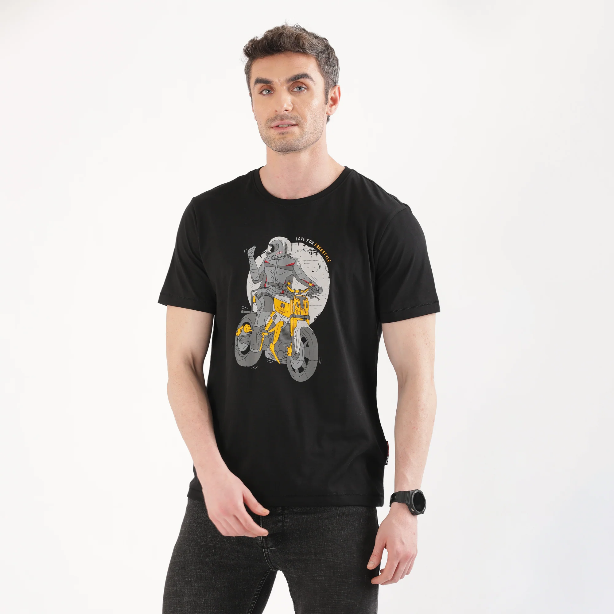 TVS Originals Collection Crew Neck T-Shirt – Bold Street Style, 100% Pure Cotton, Ultra-Soft Comfort, Breathable Anti-Odor Fabric, Skin-Friendly & Long-Lasting Durability for Riders - Image 6