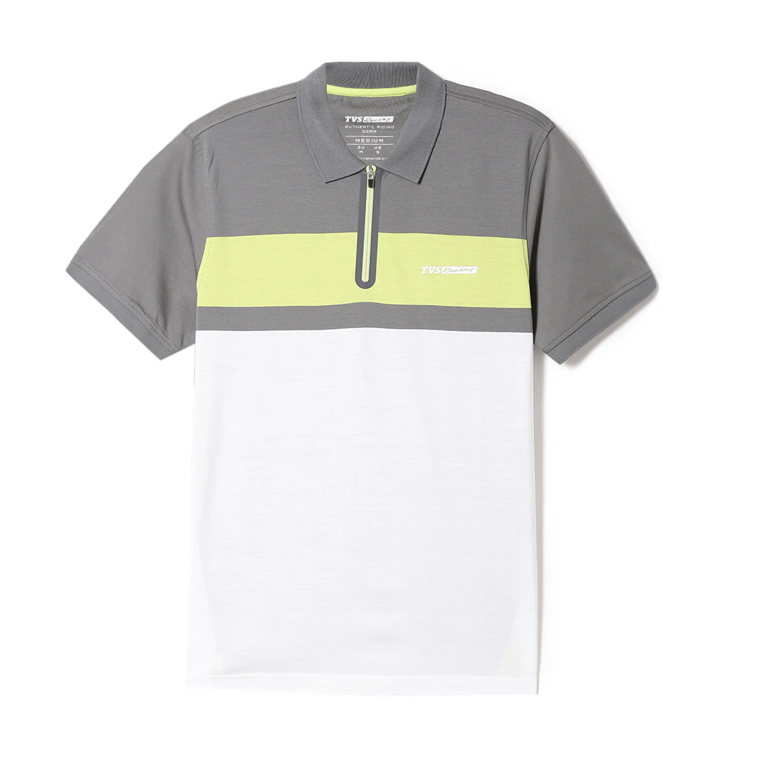 TVS Originals Racing 100% Cotton Mercerised Polo T-Shirt | 180 GSM | Sleek Zipper Placket | Soft Sheen Finish | Lightweight & Durable | Regular Fit | Heat-Sealed Neck | Premium Everyday Wear - Image 2