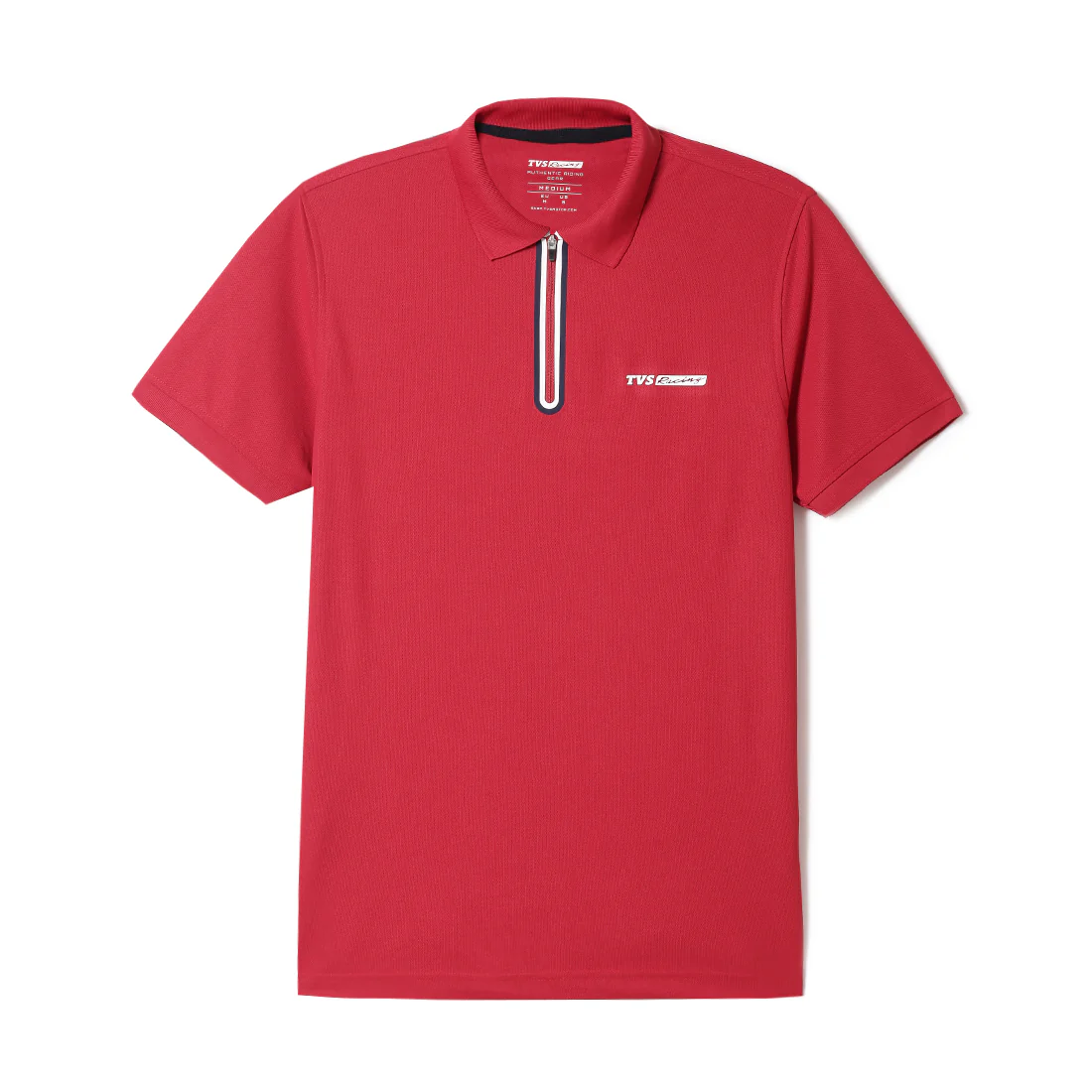 TVS Originals Racing Men’s Polo T-Shirt | 100% Polyester | Quick-Dry | Antimicrobial Finish | Zipper Placket | Reflective Branding | Lightweight Activewear | 200 GSM | Regular Fit - Image 2