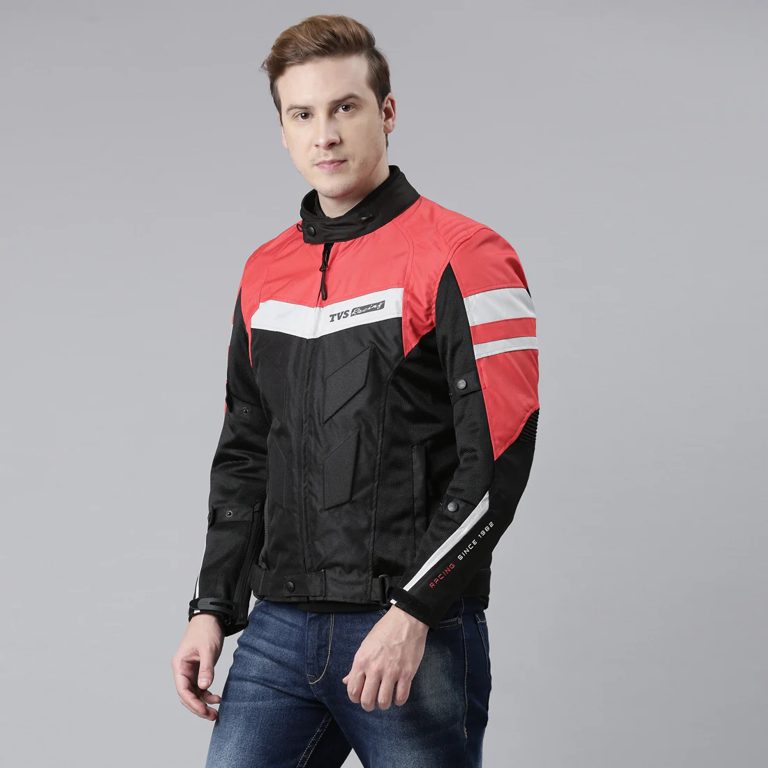 TVS Racing Aegis 3-Layer Riding Jacket for Men | All-Weather, CE Level 2 Armor Protection (Red) - Image 9