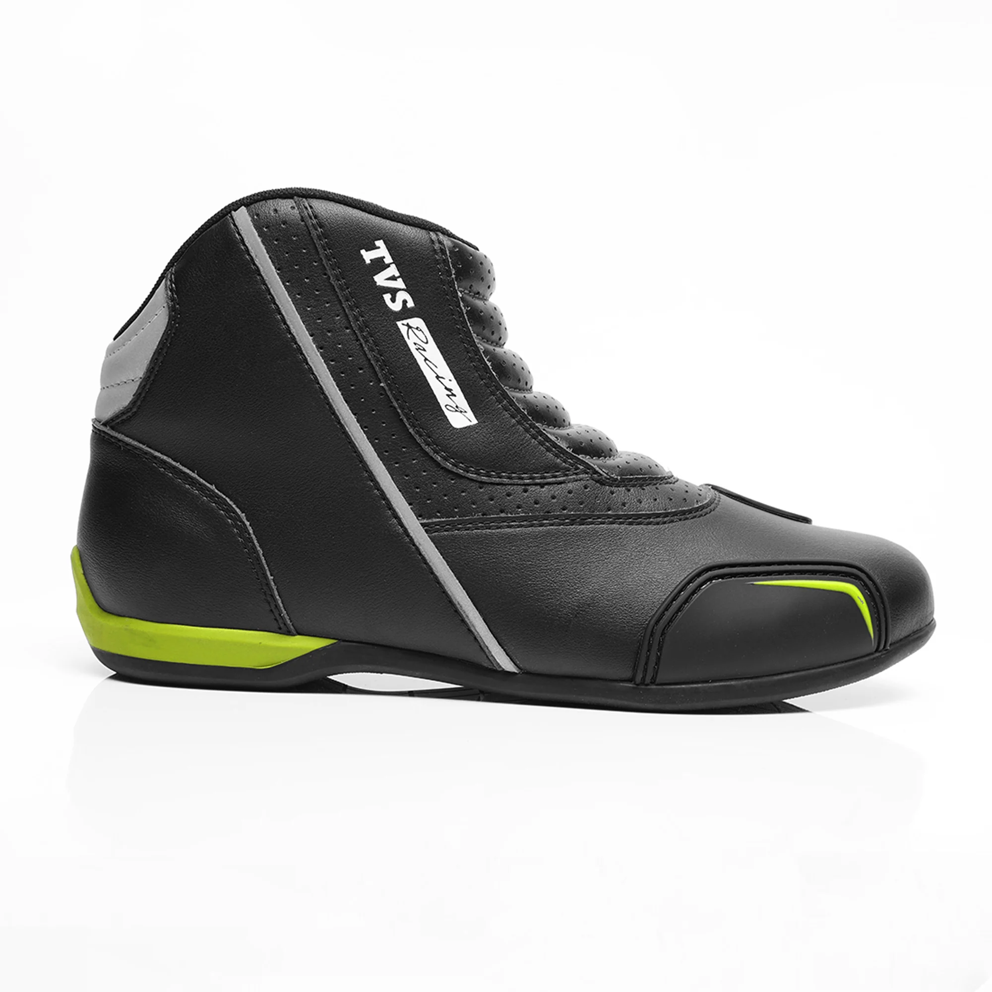 TVS Racing Ankle Length Slip-On Riding Boots for Men:Anti-Microbial & Waterproof Riding Shoes with Reflective Panels, Ventilated Biker Boots with Ankle-Toe Protection-Men's Riding Boots (Neon) - Image 6