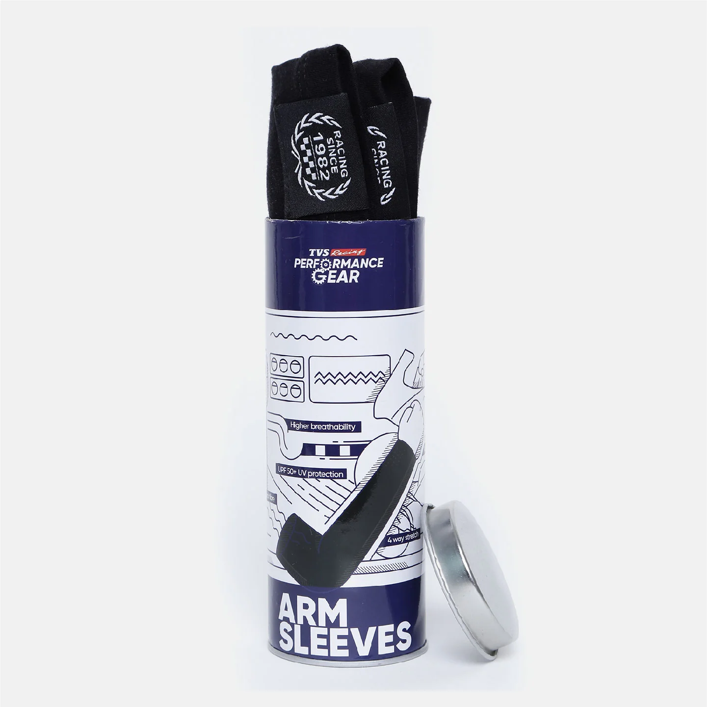 TVS Racing Arm Sleeves - Black | SPF 50+ Protection & Anti-Bacterial Finish - Image 4