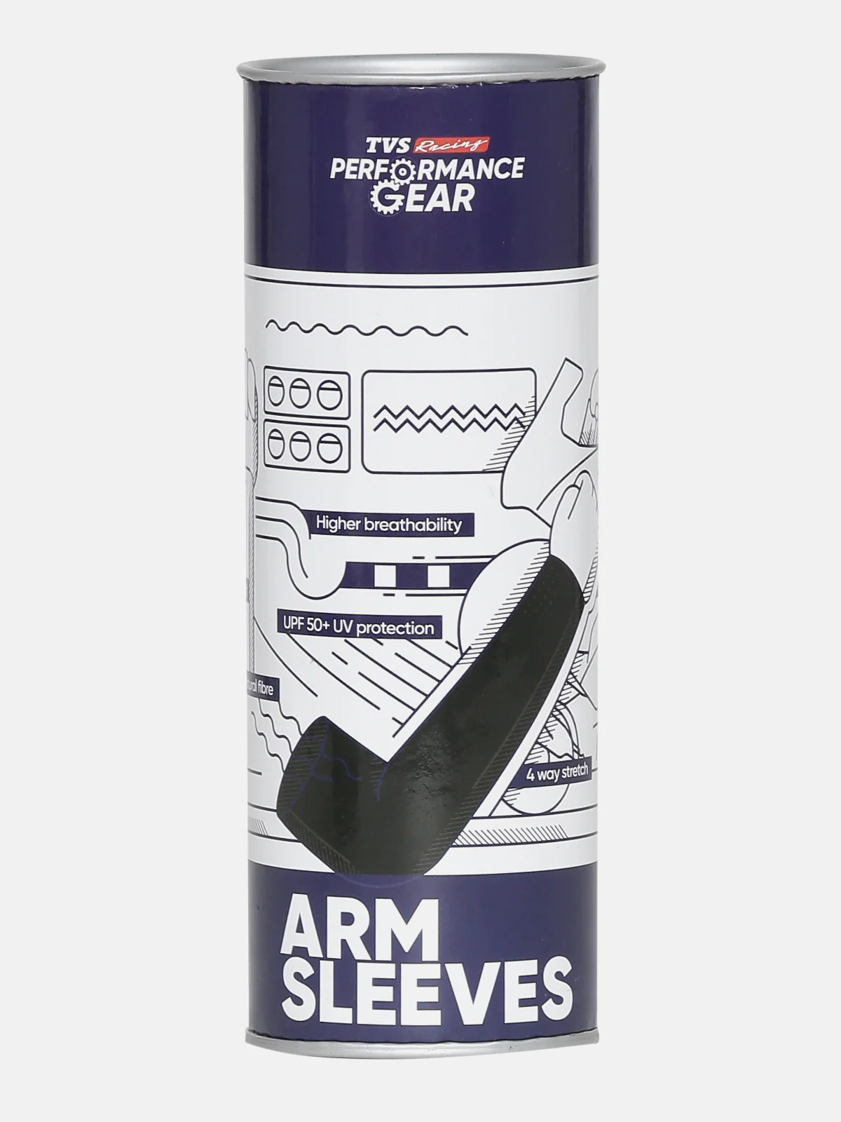 TVS Racing Arm Sleeves - Grey | SPF 50+ Protection & Anti-Bacterial Finish - Image 6