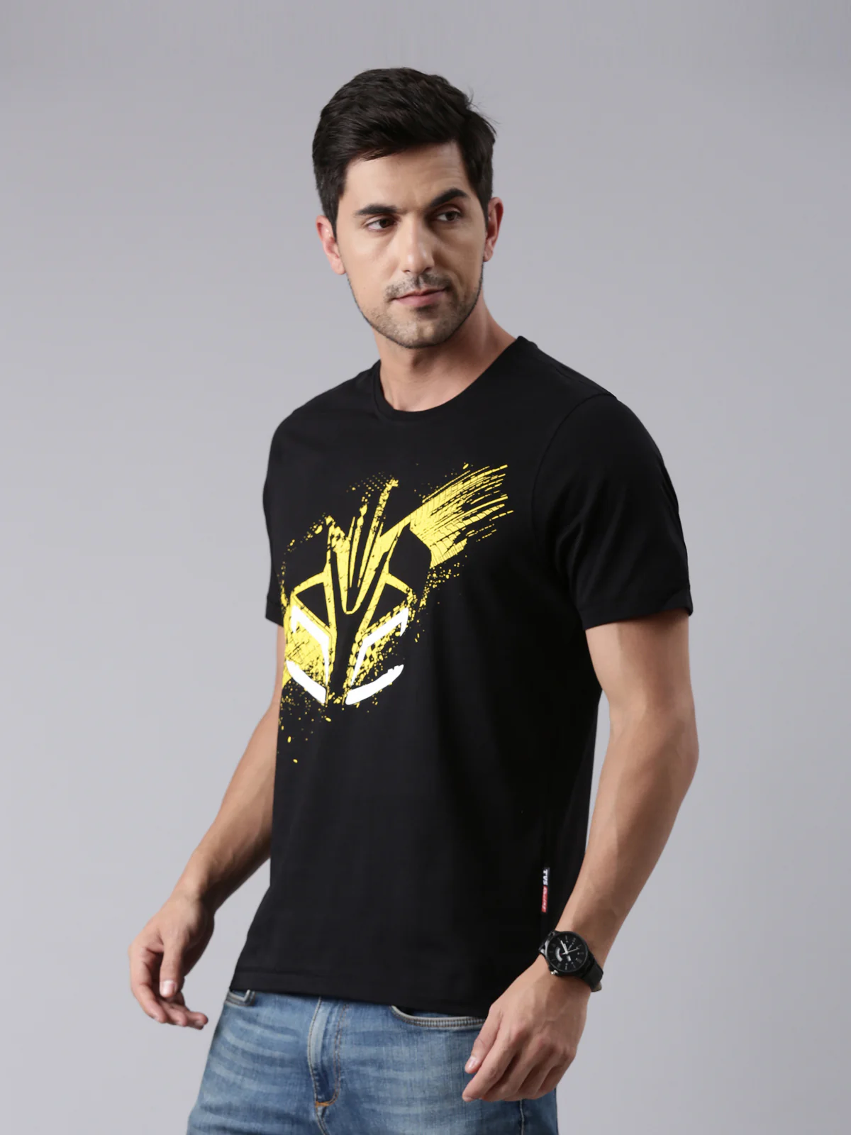 TVS Racing Arsenal Black Cyborg Crew Neck T-Shirt – 100% Cotton, Breathable & Comfortable - Image 3