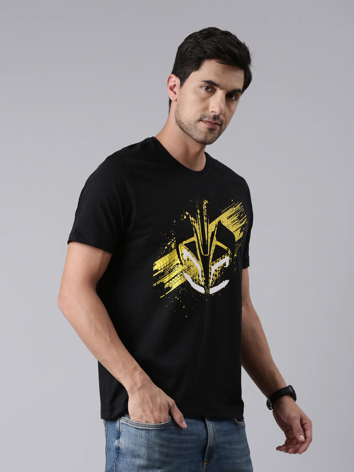 TVS Racing Arsenal Black Cyborg Crew Neck T-Shirt – 100% Cotton, Breathable & Comfortable - Image 4
