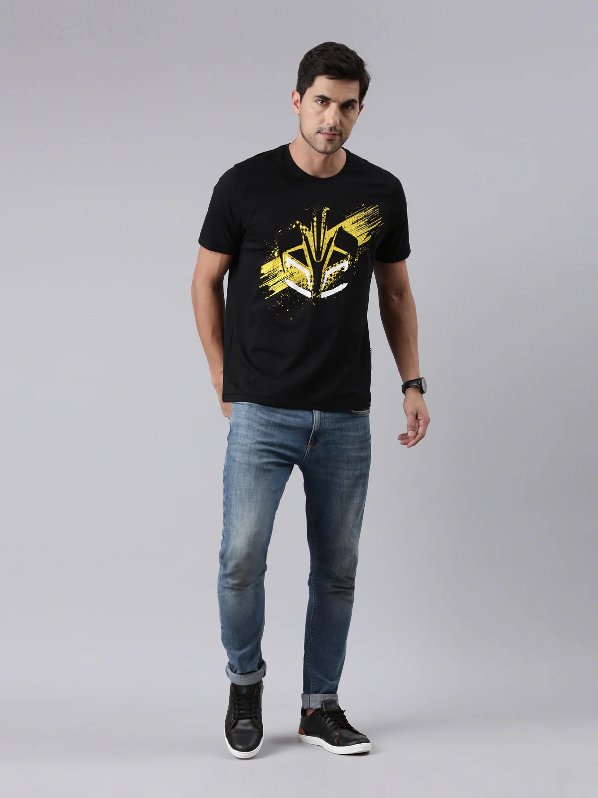 TVS Racing Arsenal Black Cyborg Crew Neck T-Shirt – 100% Cotton, Breathable & Comfortable - Image 6