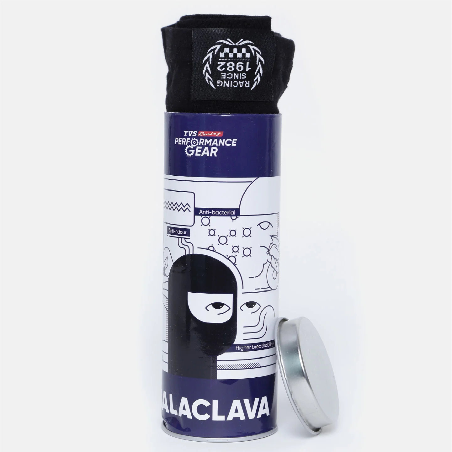 TVS Racing Balaclava - Black, Size L | Wind, Dust, Cold, and UV Protection | Anti-Microbial Fabric - Image 5