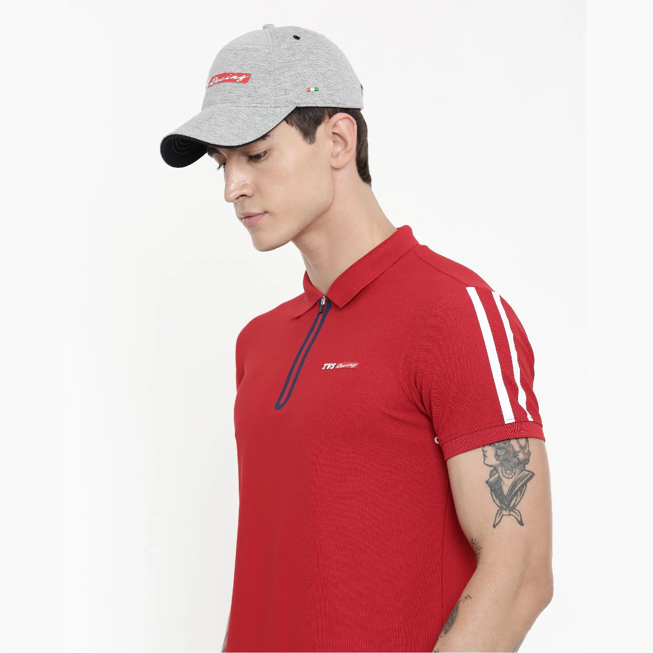 TVS Racing Cap Grey - Breathable, Stylish Headwear for Men & Women - Image 4