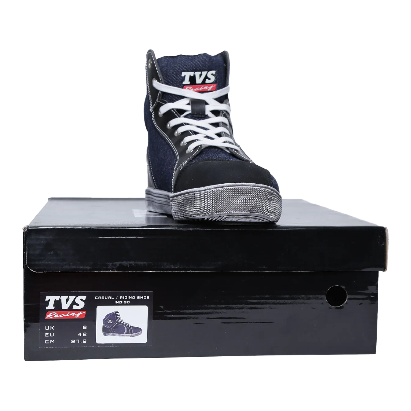 TVS Racing Casual Shoes - Stylish Indigo Denim Boots with Enhanced Protection - Image 4