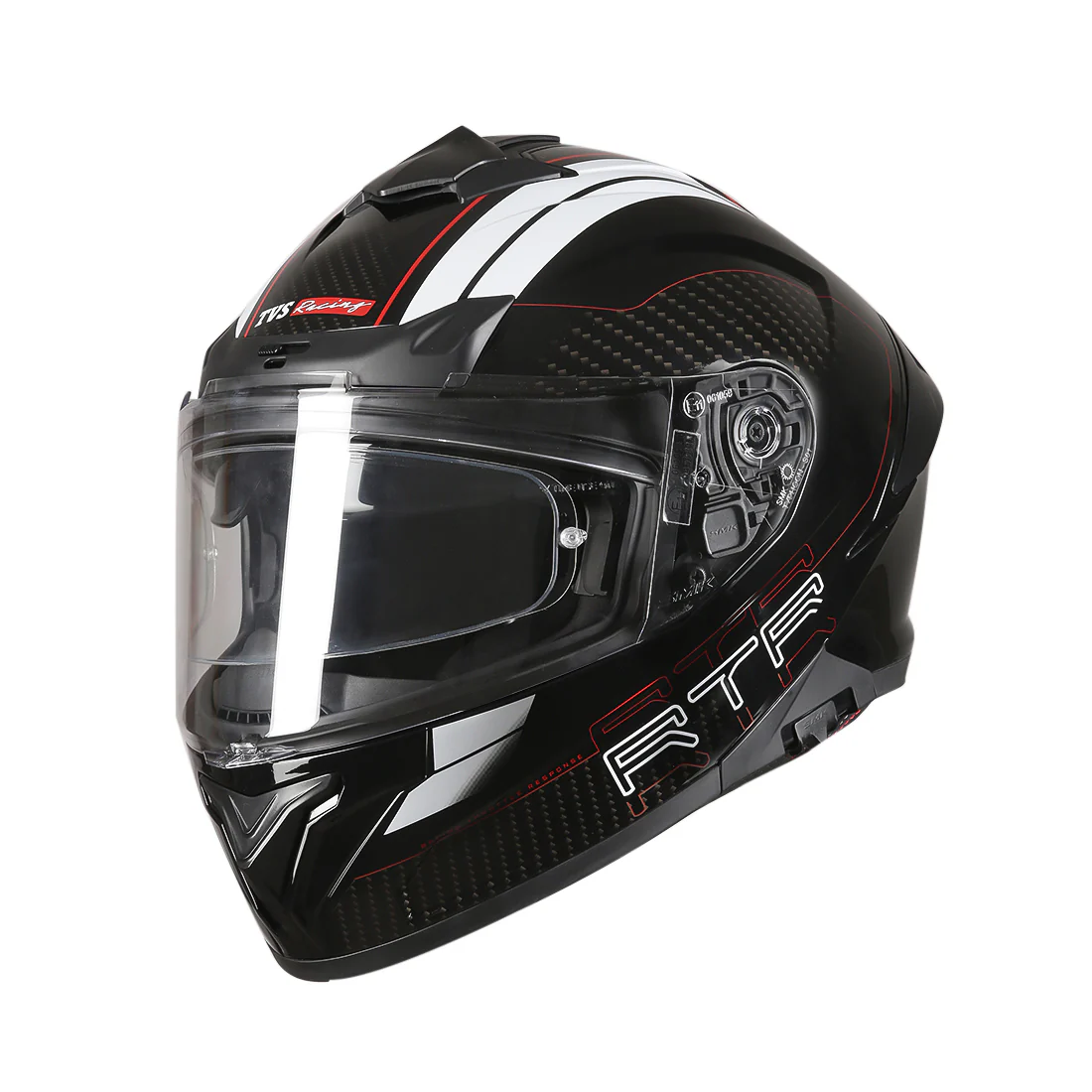 TVS Racing Hurricane Series Full Face Dual Visor Helmet for Men | Premium Bike Helmets with ABS Shell, UV Paint | Quick Release System | Aerodynamic Design | ECE, DOT & ISI Certified - Image 7