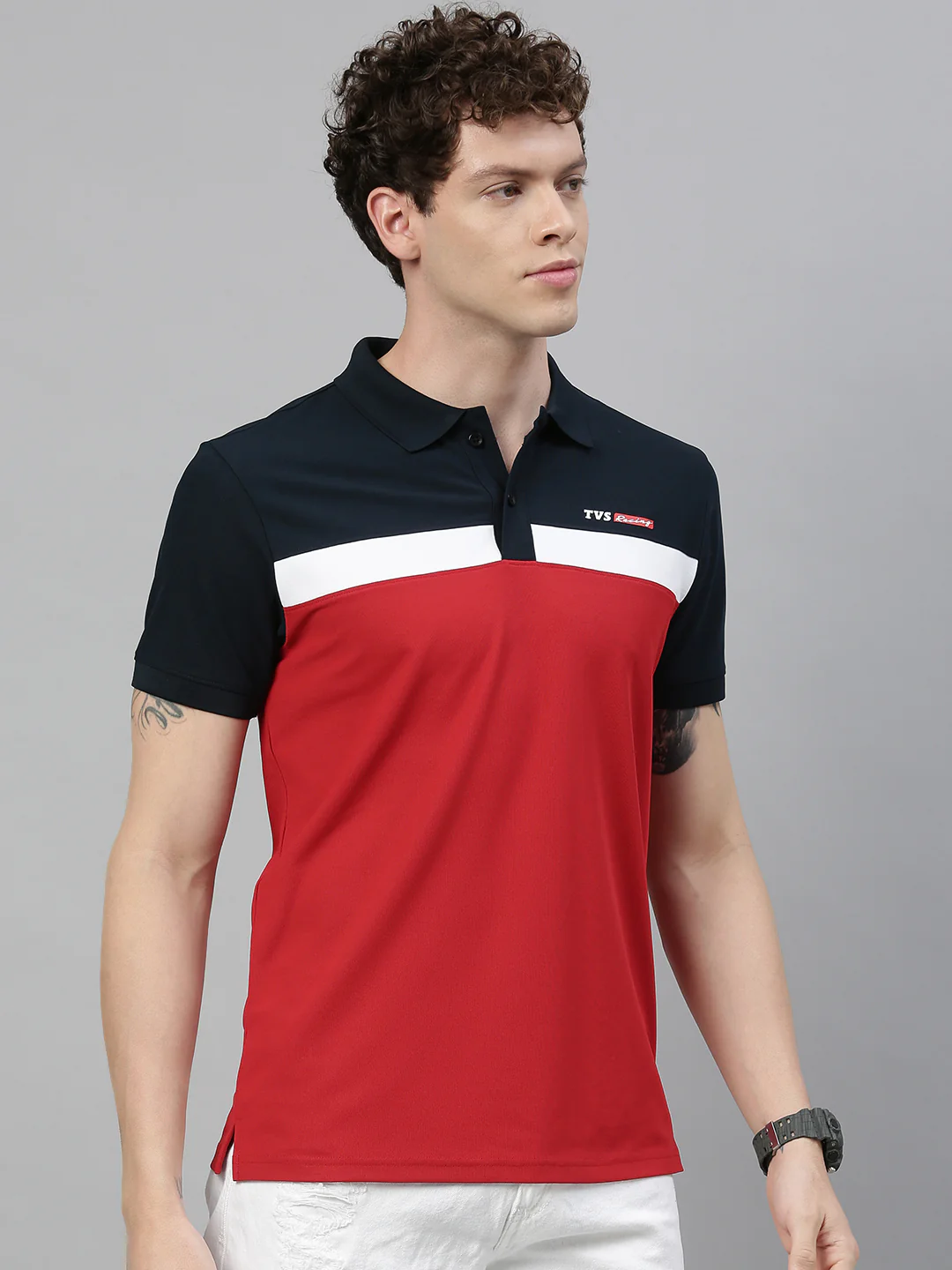 TVS Racing Polo T-Shirt | Durable & Stylish Polyester Polo in Blue & Red - Image 3