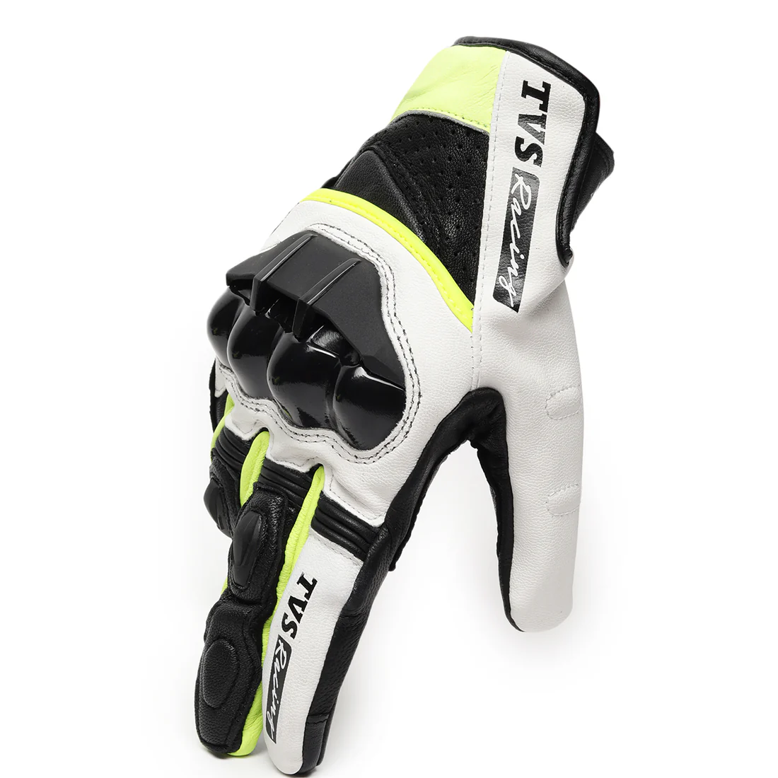 TVS Racing Race Riding Gloves for Men | TPR Protection, Touch Screen Compatible, Visor Wiper | Off-Road Bike Gloves (Black & Neon) - Image 9