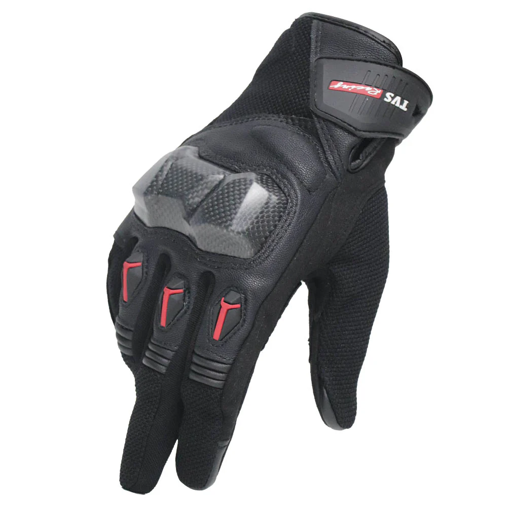 TVS Racing Riding Gloves for Men | Mesh Ventilation, TPR Knuckle Protection, Touch Screen Compatible, Black - Image 2