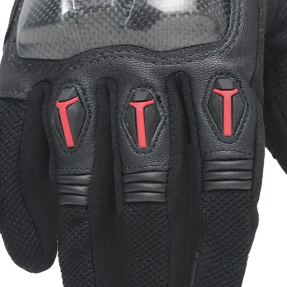 TVS Racing Riding Gloves for Men | Mesh Ventilation, TPR Knuckle Protection, Touch Screen Compatible, Black - Image 6