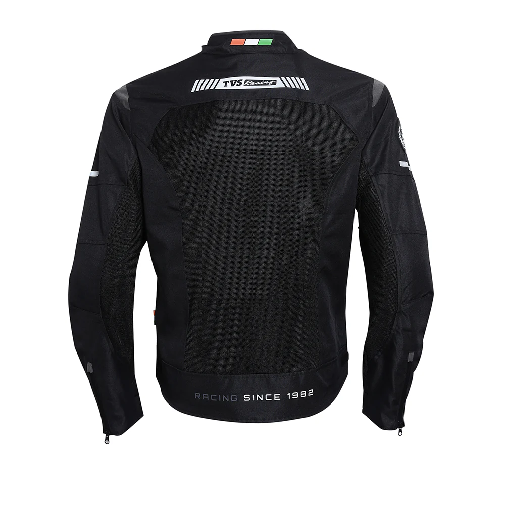 TVS Racing Asphalt Riding Jacket for Men - High Abrasion 600D Polyester, Essential Bike Jacket (Grey) - Image 3