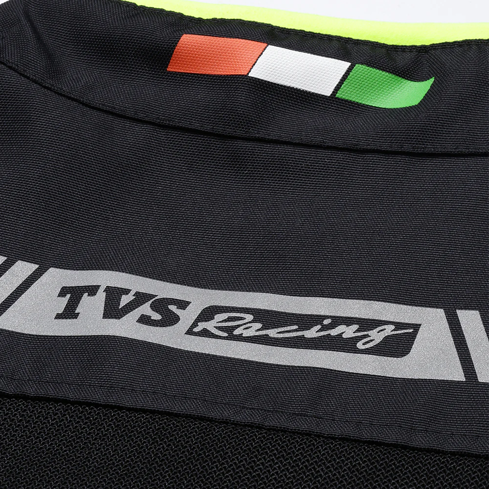 TVS Racing Asphalt Riding Jacket for Men | High Abrasion 600D Polyester, Basic Bike Jacket (Neon) - Image 8