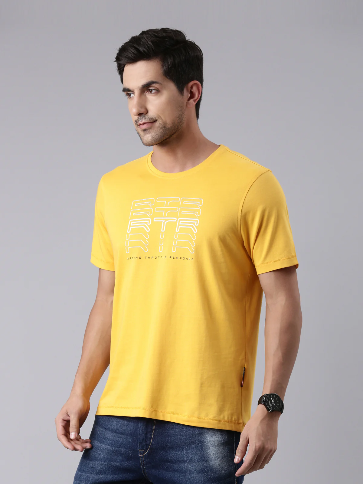TVS Racing Fury Yellow RTR Crew Neck T-Shirt – 100% Cotton, HD Print Graphics - Image 3