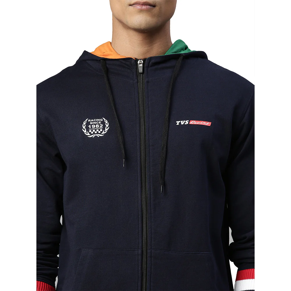 TVS Racing Hooded Sweatshirt - Navy Blue | Comfortable & Stylish - Image 3
