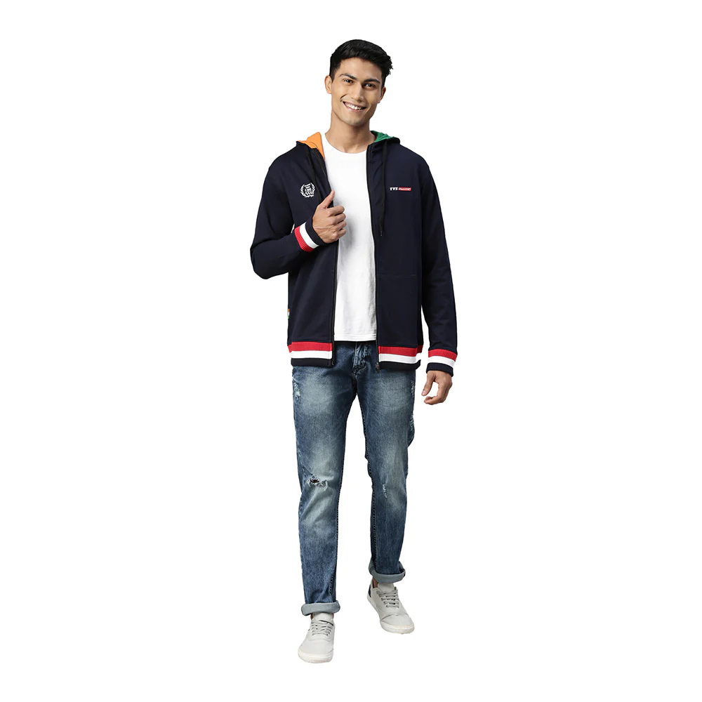 TVS Racing Hooded Sweatshirt - Navy Blue | Comfortable & Stylish - Image 6